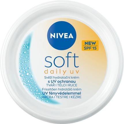 Actual product image NIVEA Moisturizing Cream With Uv Protection Spf 15 Soft Daily Uv Cream - 100 Ml (100 ml, Day cream, SPF 15)