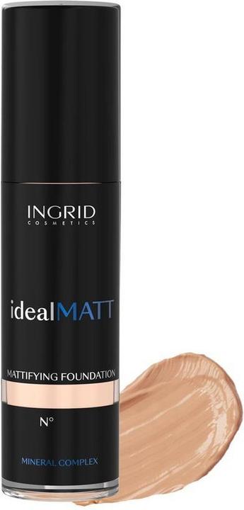 Produktbild Ingrid Cosmetics INGRID Ideal Matt Mattifying Foundation mineralny podkład matujący 303 Dark Natural 30ml (303 Dark Natural)