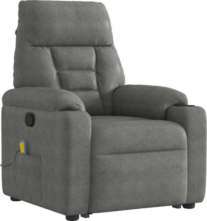 Immagine prodotto VidaXL Poltrona massaggiante con ausilio stand-up in tessuto microfibra grigio scuro Poltrona relax