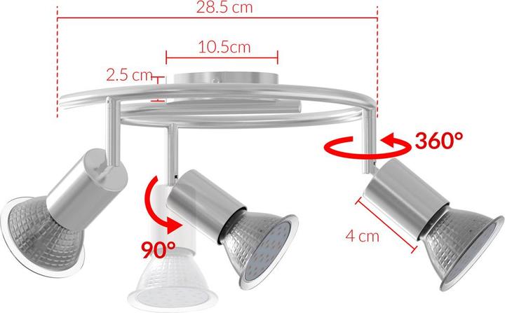 Produktbild Monzana Deckenleuchte (300 lm, GU10)