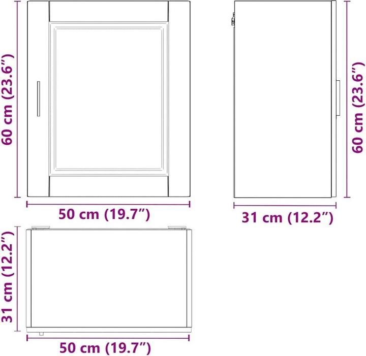 Image du produit VidaXL Armoire suspendue de cuisine Porto aspect vieux bois Matériau dérivé du bois Armoire murale de (60 x 31 x 40 cm)