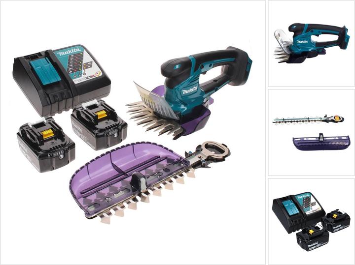 Produktbild Makita DUM 604 RMX Akku Grasschere 18 V mit Gras- und Strauchscherblatt + 2x Akku 4,0 Ah + (Akkubetrieb)