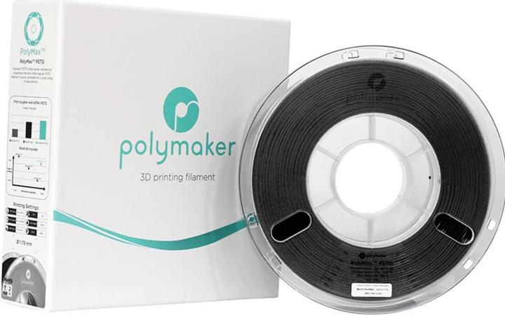 Actual product image Polymaker PolyMax PETG V2 - Black - 1.75mm (PETG, 1.75 mm, 750 g, Black)