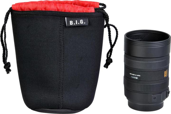 Actual product image B.I.G. PS10 Black, Red Neoprene Pouch case (Lens bag)