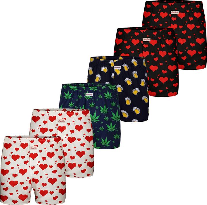 Sugar Pine Boxer Motiv Print Mix (L, 6er Pack)