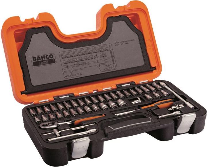 Produktbild Bahco 1/4"-Steckschlüssel-Satz, metrisch, Sechskant, inklusive Schraubendreher-Einsätzen - 46-teilig (13 mm)
