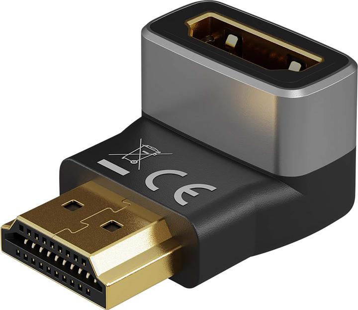 Actual product image Goobay HDMI angle adapter 270° vertical, 8K @ 60 Hz, gold-plated (HDMI)