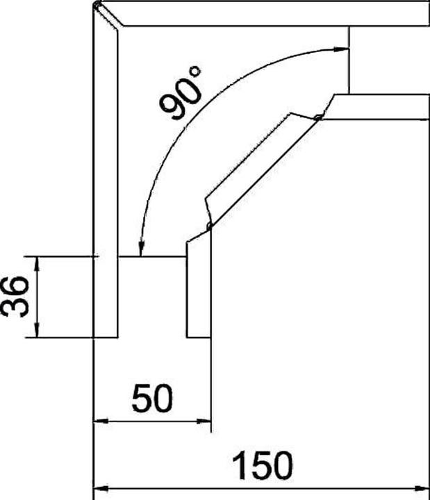Actual product image OBO Bettermann OBO LTS B DD 90 degree bend 50x50mm for luminaire support rail