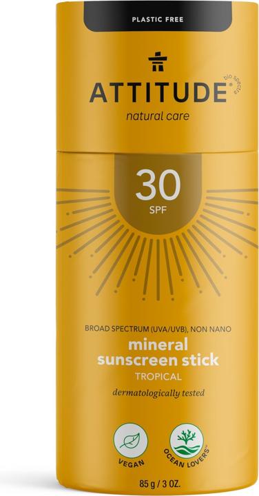 Attitude Stift Tropical (Sonnencreme, SPF 30, 85 ml, 120 g)
