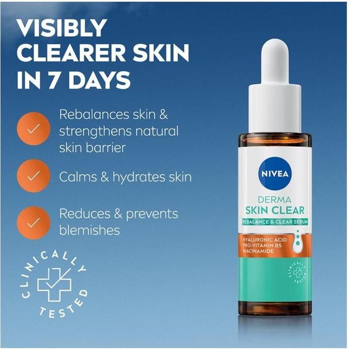 Actual product image NIVEA - Derma Skin Clear Serum 30 ml regenerating and deeply hydrating skin serum (30 ml)