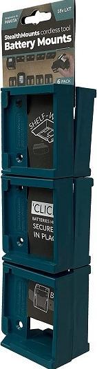 Productafbeelding StealthMounts BM-MK18-BLU-6 Blauwe accuhouder voor Makita 18v (set van 6)