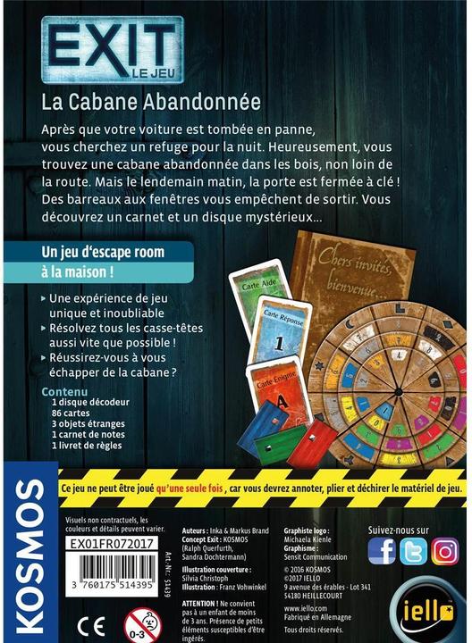 Produktbild Kosmos Gesellschaftsspiel Exit - La Cabane Abandonnée (Französisch)