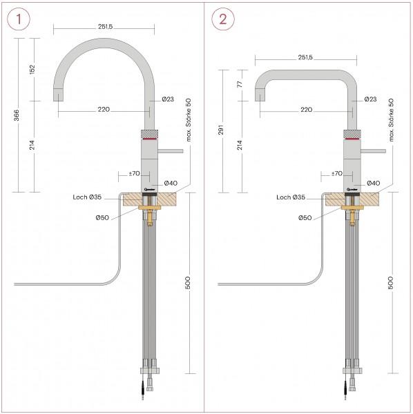 Image du produit Quooker - Wasserhahn Fusion Round COMBI+ Voll-Edelstahl