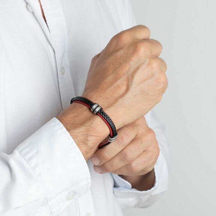 Immagine prodotto Lotus Stile - Bracciale in pelle da uomo LS1829-2 / 3 (M) (22 cm, Acciaio inossidabile, Cuoio)