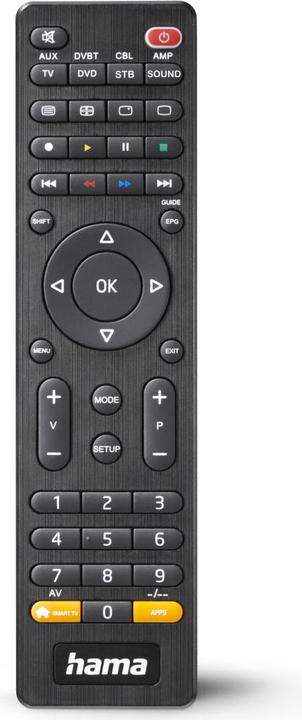 Image du produit Hama Télécommande universelle TV, infrarouge, pour 8 appareils, avec touche App (Télécommande universelle, Infrarouge)