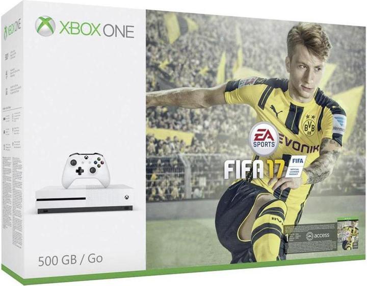 Produktbild Microsoft Xbox One S 500 GB Konsole, Fifa 17 Spiel Bundle, Controller