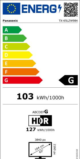 Energie-Label Panasonic TX-65LZW984 (65", OLED, 4K)
