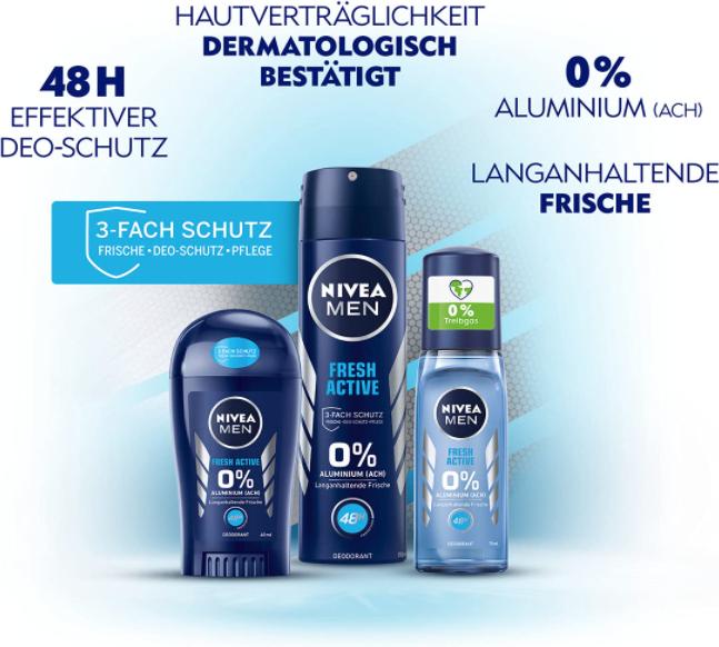 Actual product image NIVEA MEN Fresh Active (Spray, 150 ml)