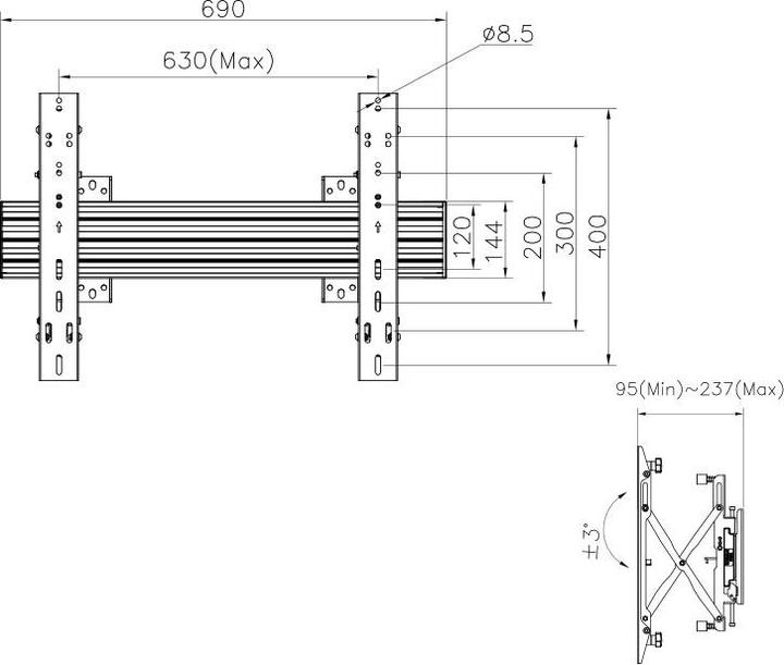 Actual product image equip Pro - Bracket for flat screen - Steel - Black - Screen size: 76.2-165. (Wall, 65", 30 kg)