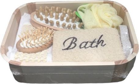 Image du produit Bekos Set de bain bien-être 7 pièces en matériaux naturels - jaune vanille (Set soin du corps)
