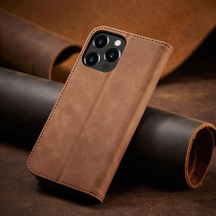 Produktbild Hurtel Magnet Fancy Case Case for iPhone 13 Pro Cover Card Wallet Card Stand Brown (Apple iPhone 13 Pro)