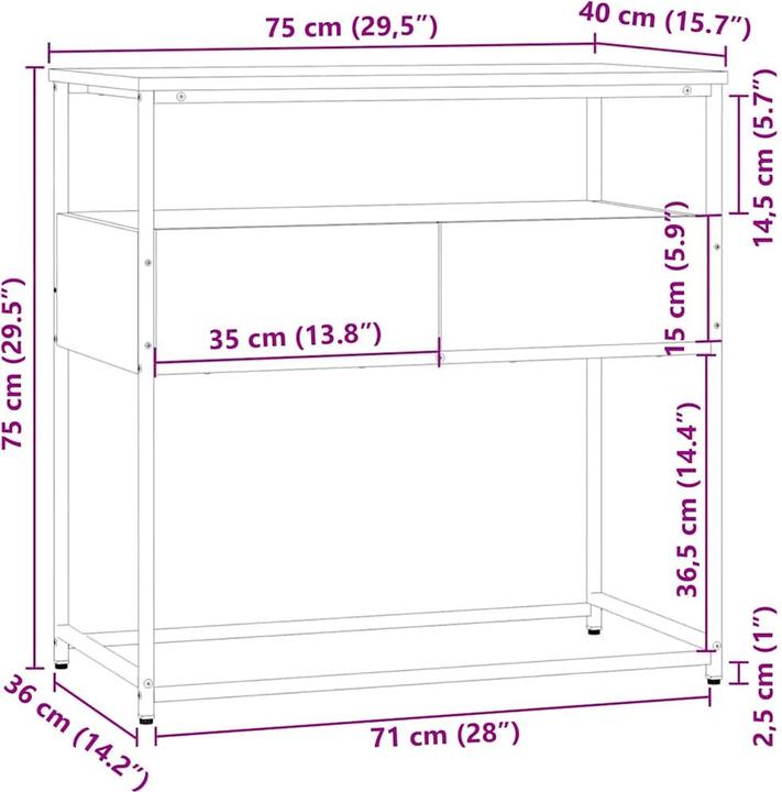 Image du produit VidaXL Gina (75 x 40 x 40 x 75 cm)