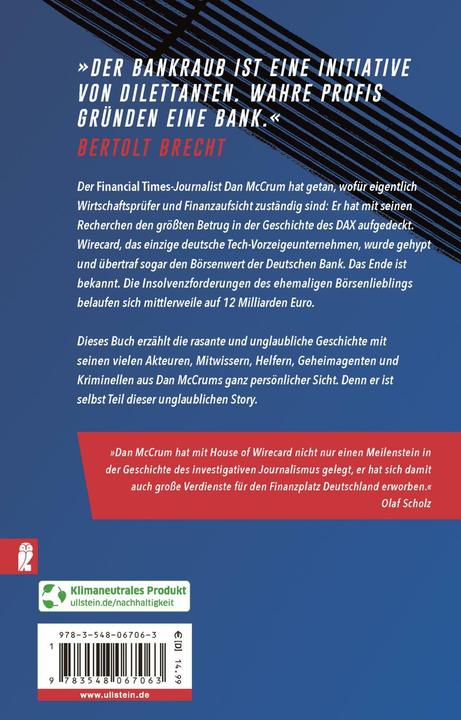 Produktbild House of Wirecard (Deutsch, Dan McCrum, Ulrich Mihr, 2023)