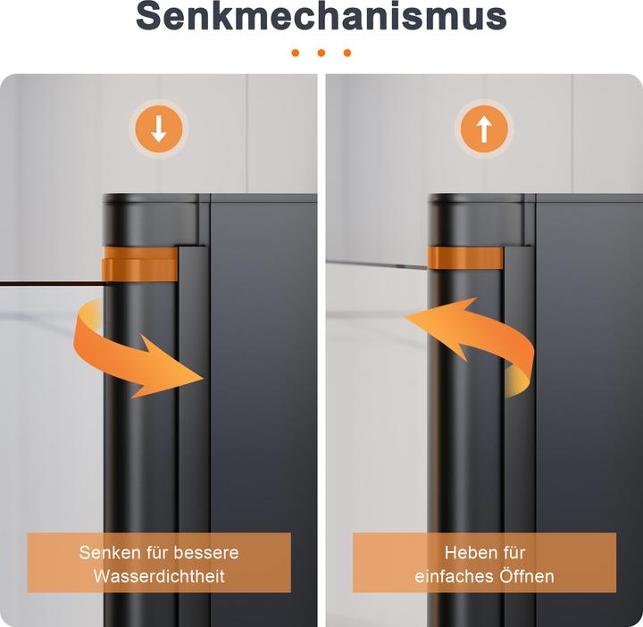 Produktbild SONNI Falttür, Duschabtrennung, Eckeinstieg, Duschkabine, 90 x 90 cm, schwarz, 6 mm, Glas, 180 Grad (100 cm, 90 cm, 195 cm)