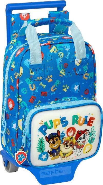 Paw Patrol Schulrucksack mit Rädern The Pups rule Blau 20 x 28 x 8 cm