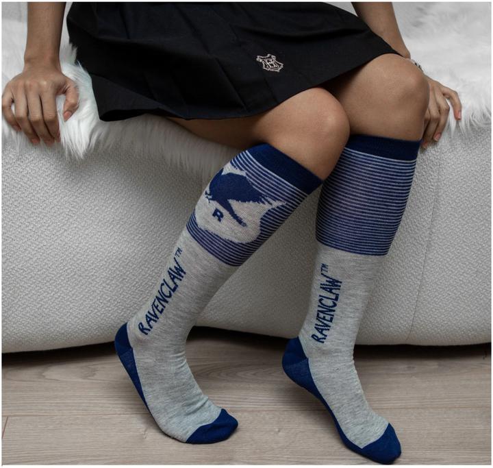 Produktbild Cinereplicas Set of 3 Ravenclaw knee high socks - Harry Potter CR1643 (3er Pack, 35 - 40)