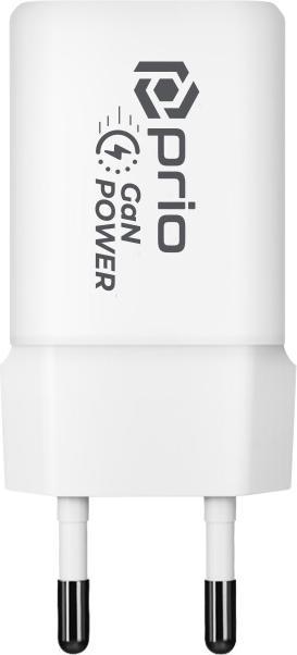 Produktbild prio Wandladegerät GaN Power 30W PD PPS (USB C) + QC 3.0 (USB A) weiss (30 W)