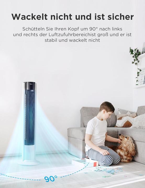 Actual product image Midea Turmventilator mit Fernbedienung und Timer (45 dB)