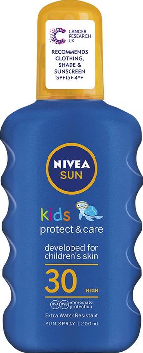 NIVEA Sun Spf30 Spray For Children, Durable, Water Resistant, 200ml (Sonnenspray, SPF 30, 200 ml, 150 g)