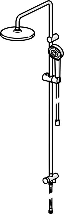 Produktbild Hansa Basic Duschsystem mit wasserführender Brausestange, mit flexiblen Anschlussschläuchen (1 Strahlarten, 9.60 l/min)