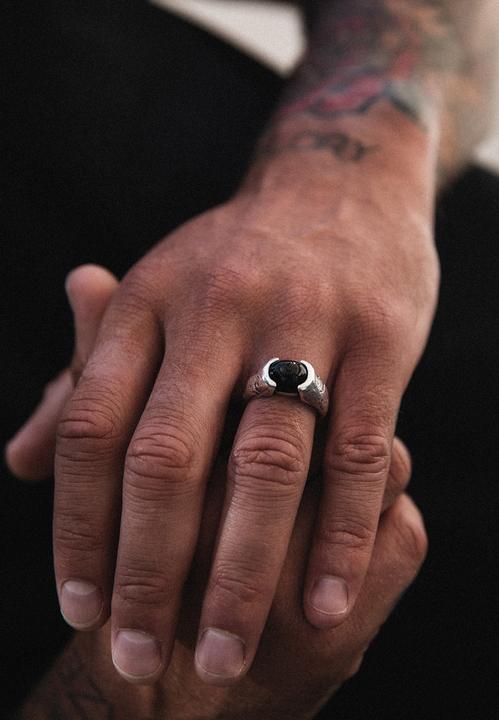 Immagine prodotto Haze & Glory Ring Liberty - Schwarzer Onyx 925 Silber (60, 925 Argento)