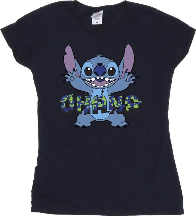 Disney Lilo And Stitch Ohana Blue Glitch TShirt (M)