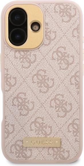Immagine prodotto Guess GUHMP16SU4GPRP iPhone 16 6.1" różowy/rosa custodia rigida 4G Logo Plate MagSafe (Apple iPhone 16)