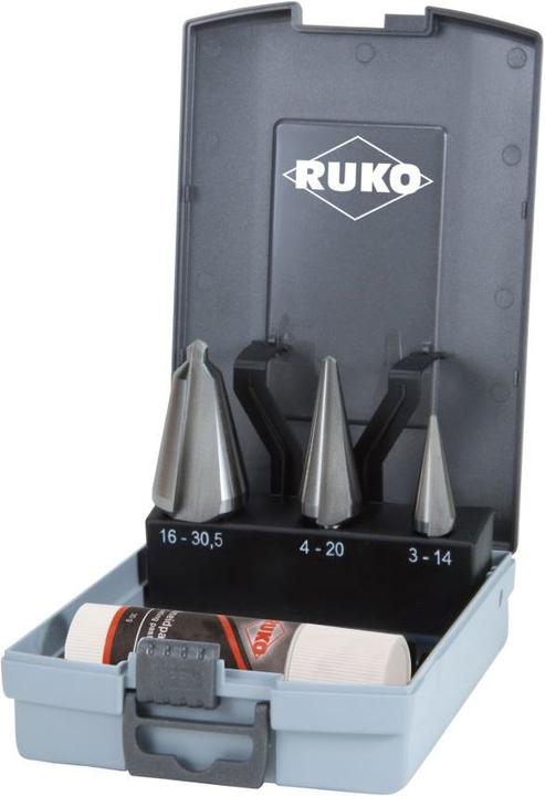 Produktbild Ruko Blechschälbohrer Sets. Kunstoffbox.Set HSSE-Co 5 4 (5, 3-14 / 5-20 / 16-30)