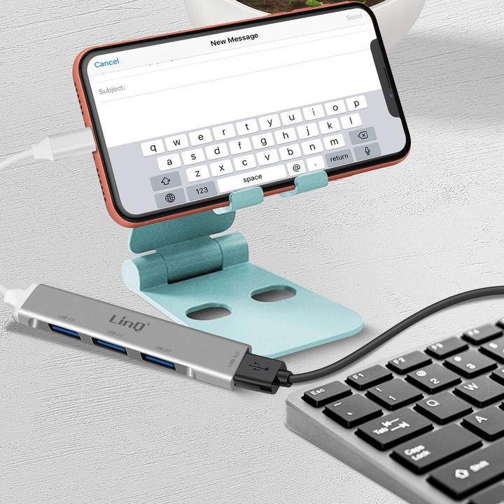 Actual product image LinQ USB-C / 4x USB Hub Adapter (USB-B, USB-A, 4 Ports)