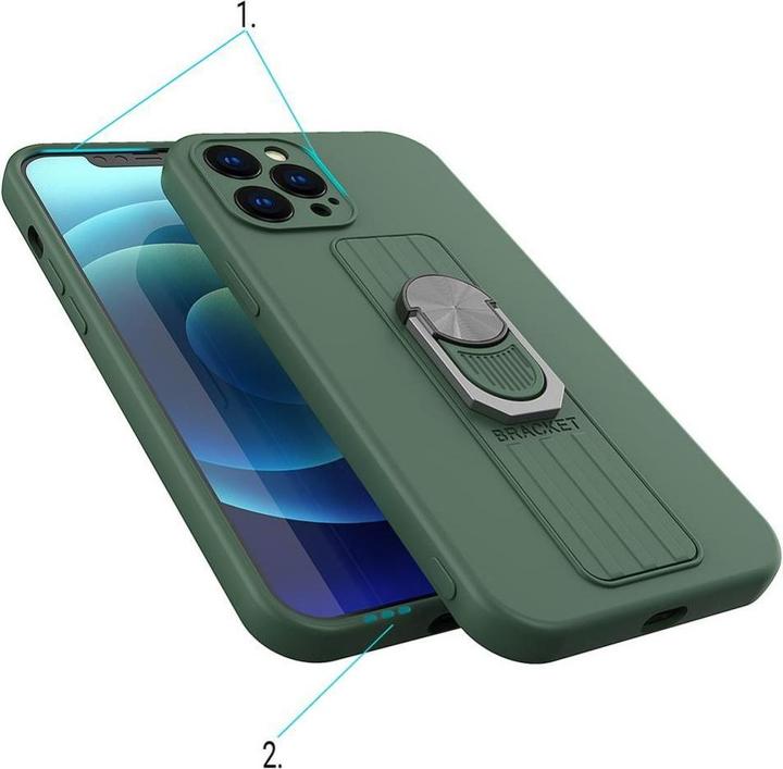 Immagine prodotto Hurtel Custodia in silicone Ring Case con presa per le dita e supporto per Xiaomi Redmi Note 10 / Redmi (Xiaomi Redmi Nota 10S, Xiaomi Redmi Note 10)