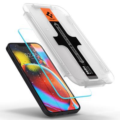 Actual product image Spigen TEMPERED GLASS.TR "EZ FIT" 2-PACK IPHONE 13 / 13 PRO ANTIBLUE (2 Piece, Apple iPhone 13, Apple iPhone 13 Pro)