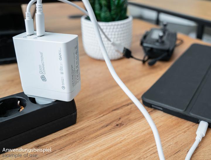 Produktbild Good Connections GC USB-Schnellladegerät 140W GaN-Technologie, 2x USB-C, PD 3.1, QC 5.0, PPS weiss (140 W)