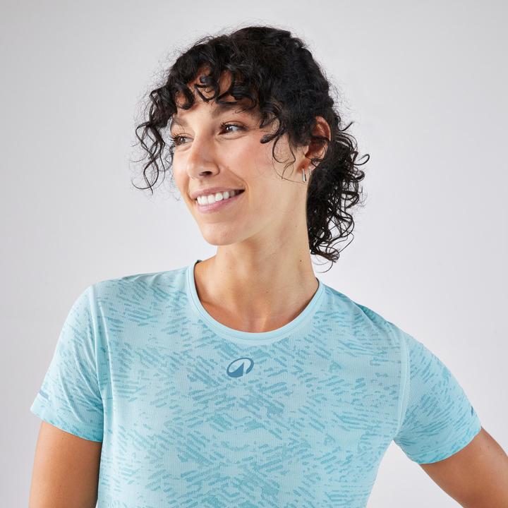 Image du produit Kuikma T-shirt de padel femme manches courtes technique respirant - Bleu (S)