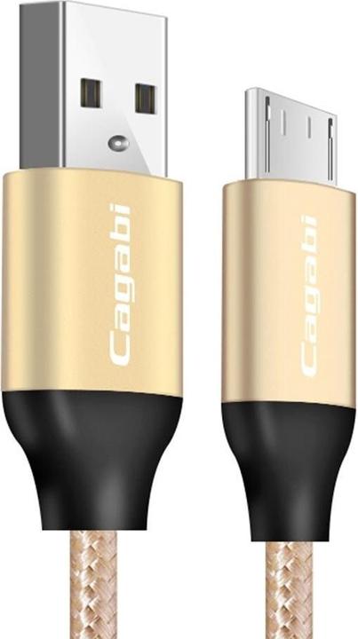 Immagine prodotto Cagabi Cavo di ricarica Micro-USB, 3 m, rotondo, colore oro (3 m)