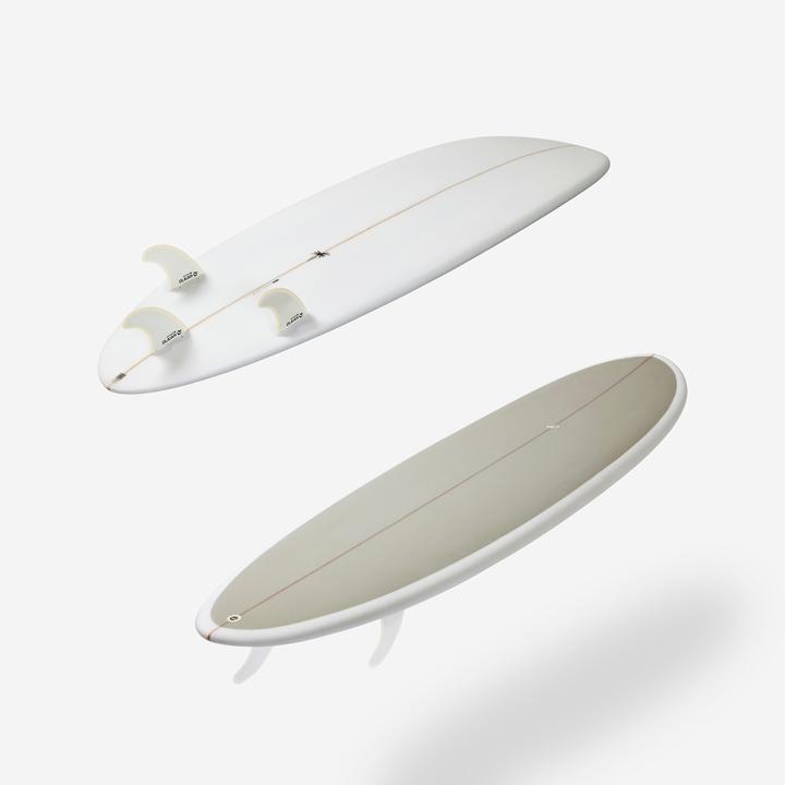 Image du produit Olaian Planche de surf hybride en résine 6'4 40L avec 3 ailerons - kaki (6'4")
