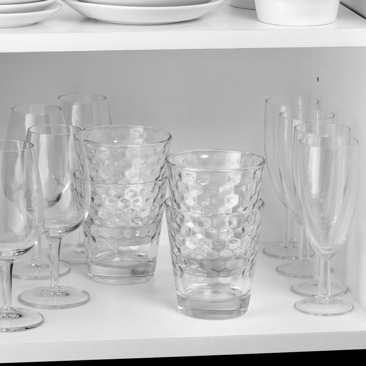 Produktbild WMF Wassergläser Set 4tlg Gläser 265ml Wabenmuster Kristallglas hitzebeständig (0.23 l, 4 x)