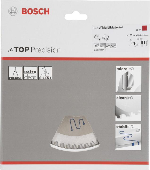 Produktbild Bosch Professional Zubehör Kreissägeblatt Top Precision Best for Multi Material 165 x 20 x 1,8 mm, 56