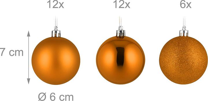 Actual product image Relaxdays christmas baubles (30 -part)