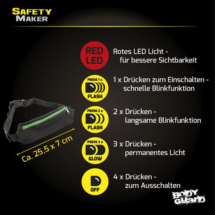 Immagine prodotto SafetyMaker Borsa da cintura a LED nero/rosso