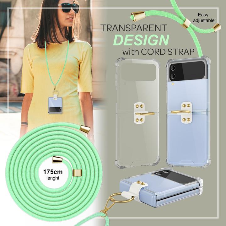 Actual product image Nalia Clear hard cover with chain to hang around the neck